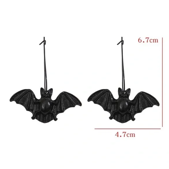 Any 2/$20! Black Bat Ear Wire Earrings - Picture 4 of 6